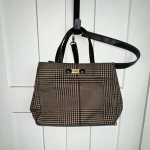 Lauren Ralph Lauren Black and Brown Shoulder Bag